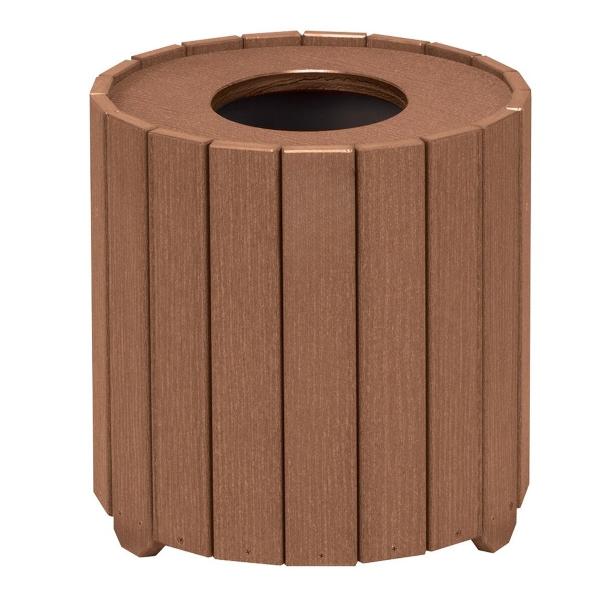 10 G Round Trash Container Walnut