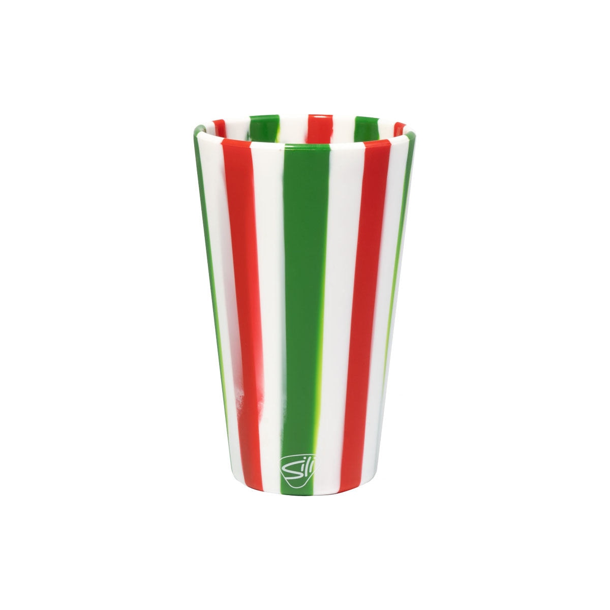 Pint Glass Poinsettia Stripe