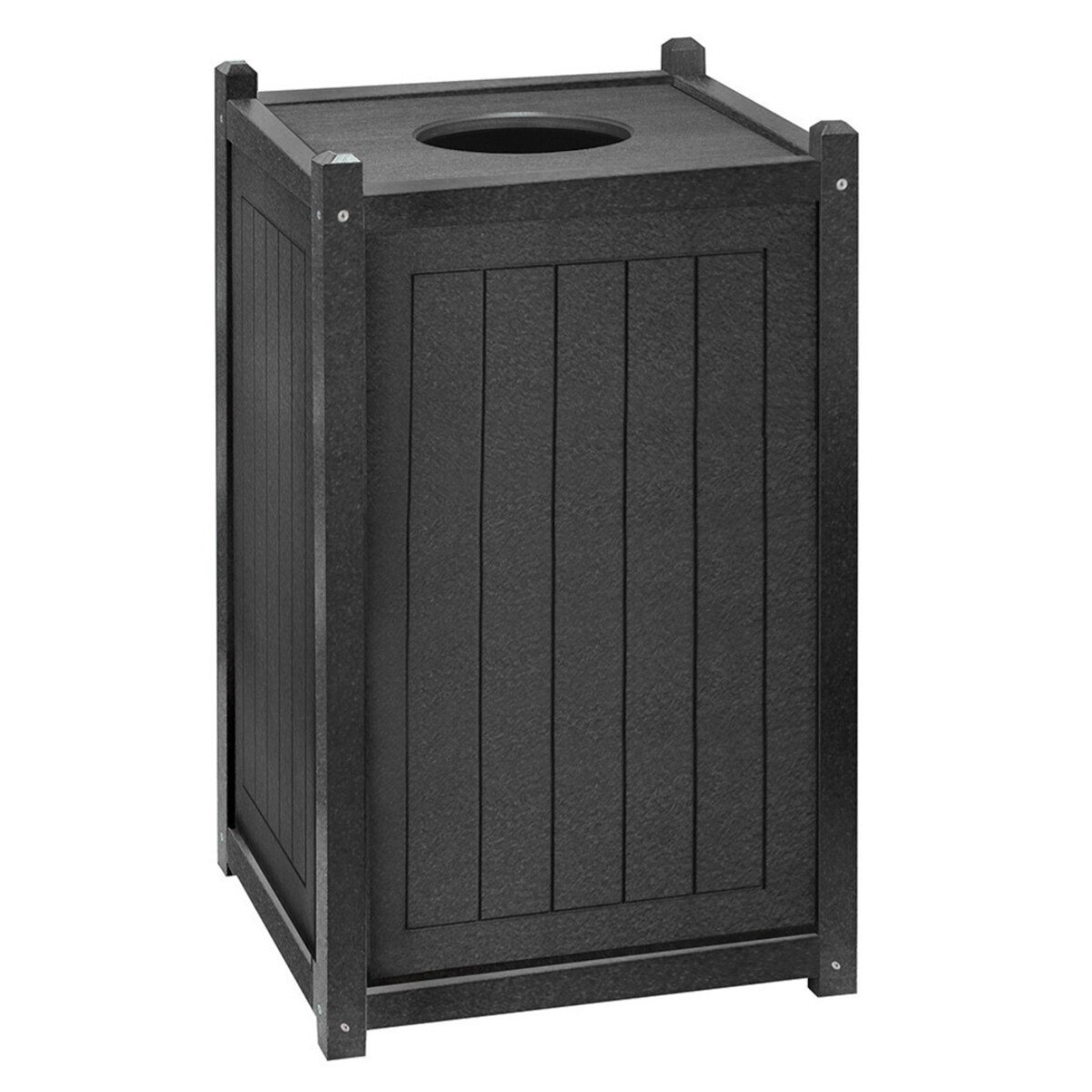 22 Gallon Square Trash Can Black