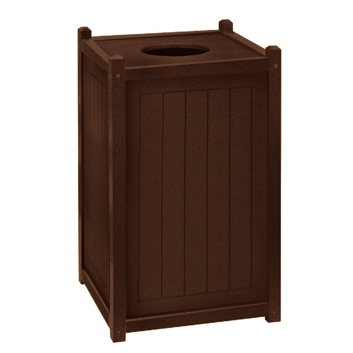 22 Gallon Square Trash Can Brown