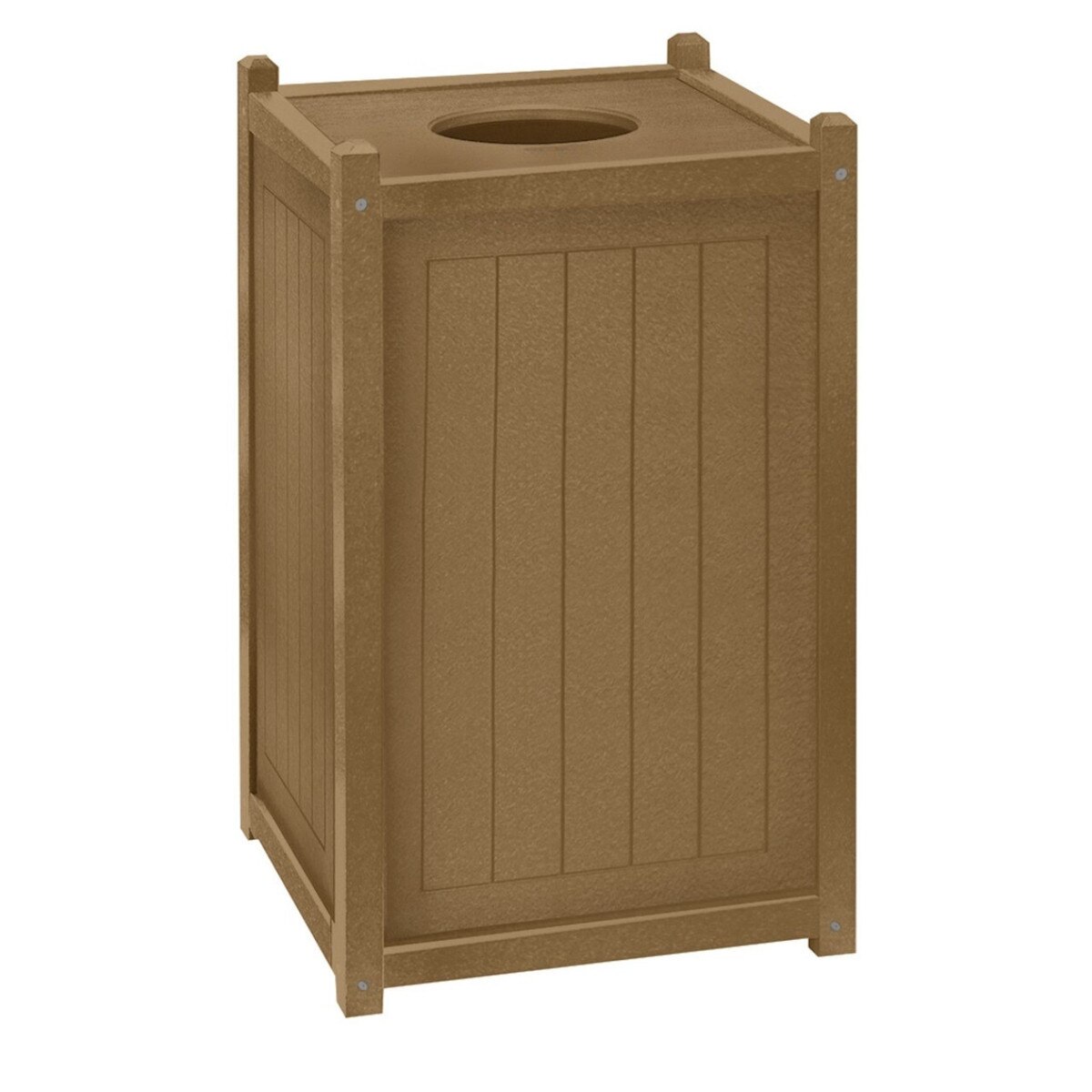22 Gallon Square Trash CanDriftwood