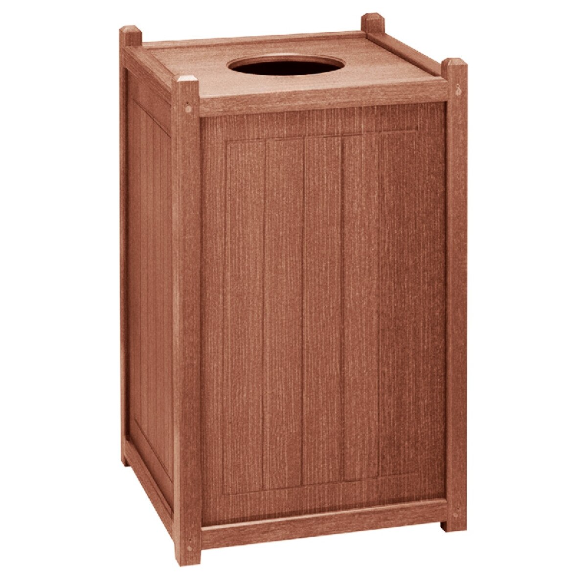 22 Gallon Square Trash Can Walnut