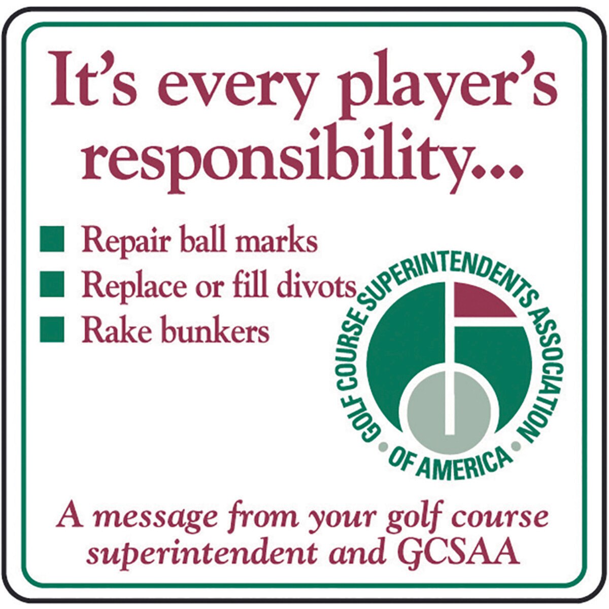 Every Player's Responsibility