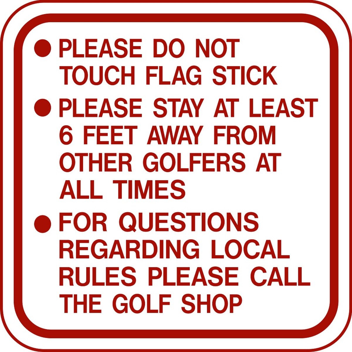 12" x 12" Aluminum Sign - Standard