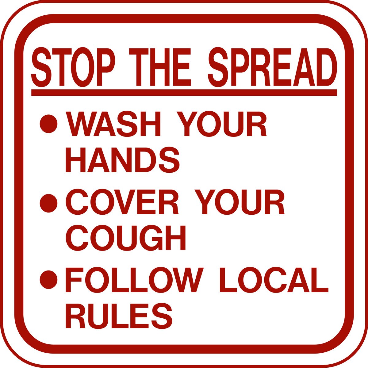 12" x 12" Aluminum Sign - Stop The