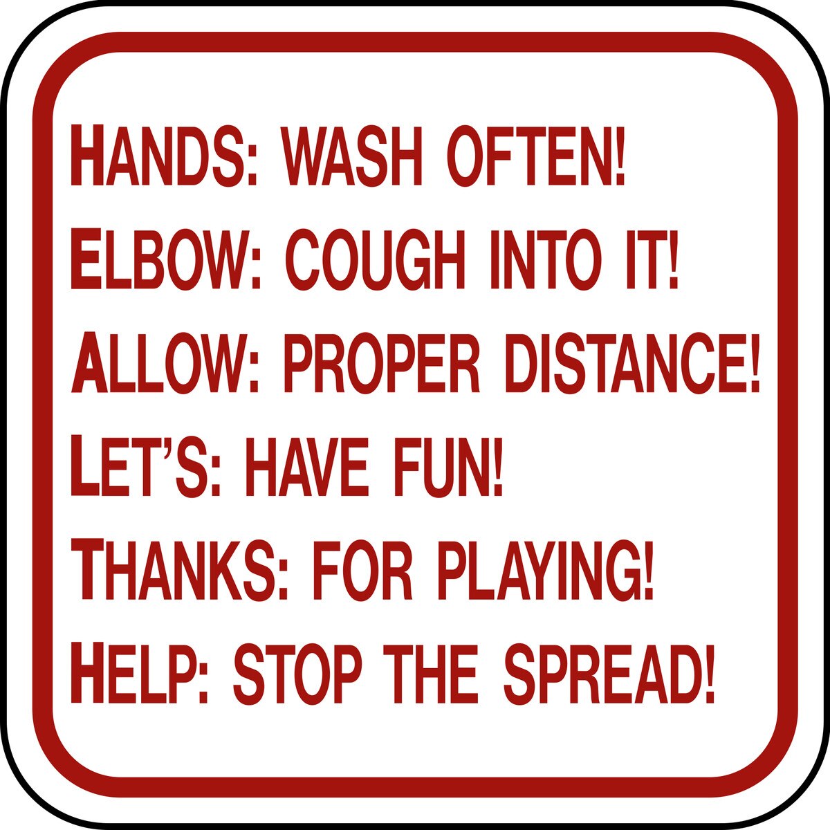 12" x 12" Aluminum Sign - "Health S