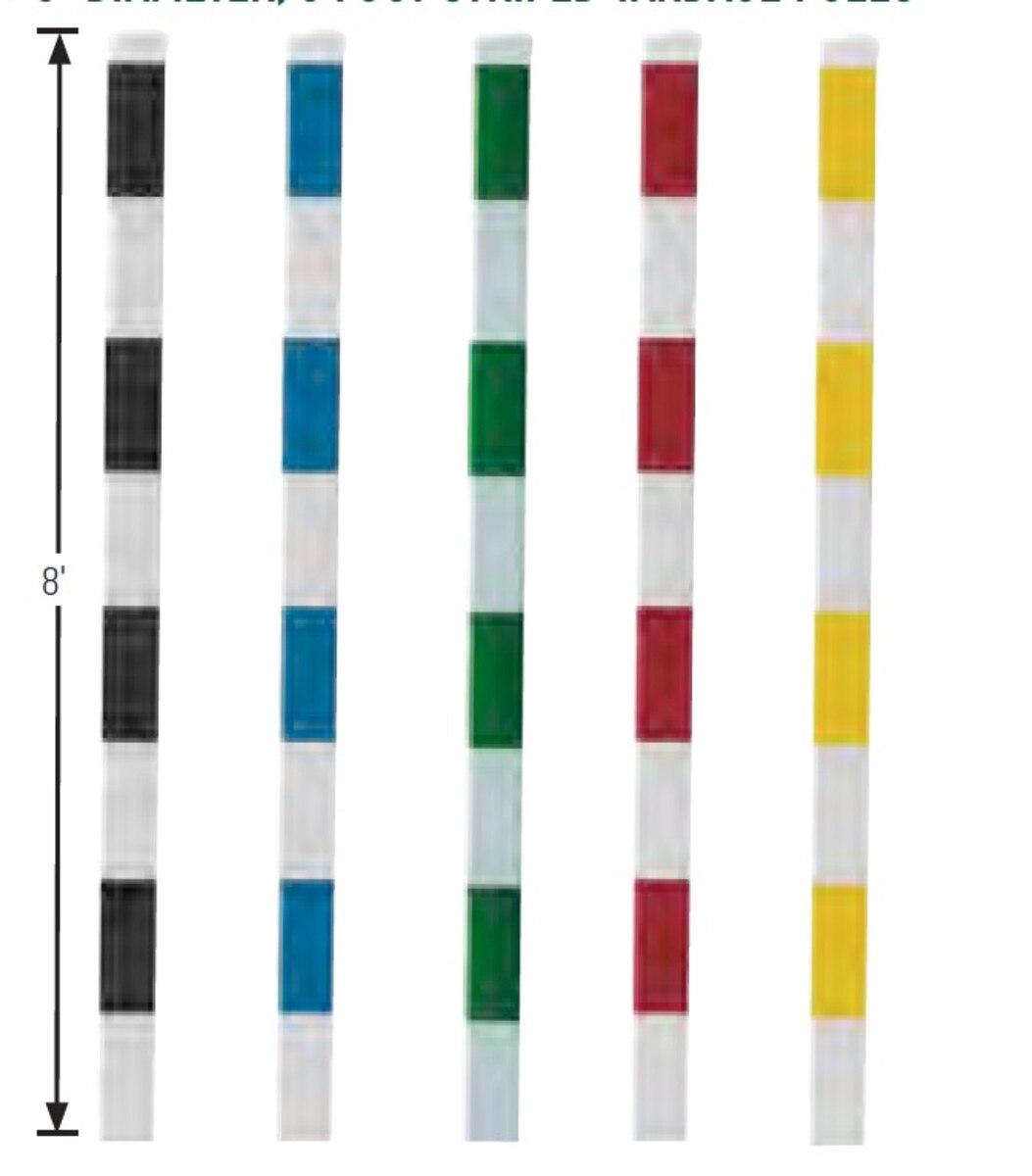 8 Ft Striped Yardage Pole, 5" Diame