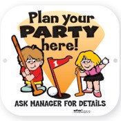 PLAN YOUR PARTY HERE SIGN