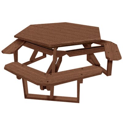 Hexagon Picnic Table Walnut