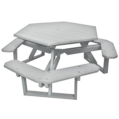 Hexagon Picnic Table White