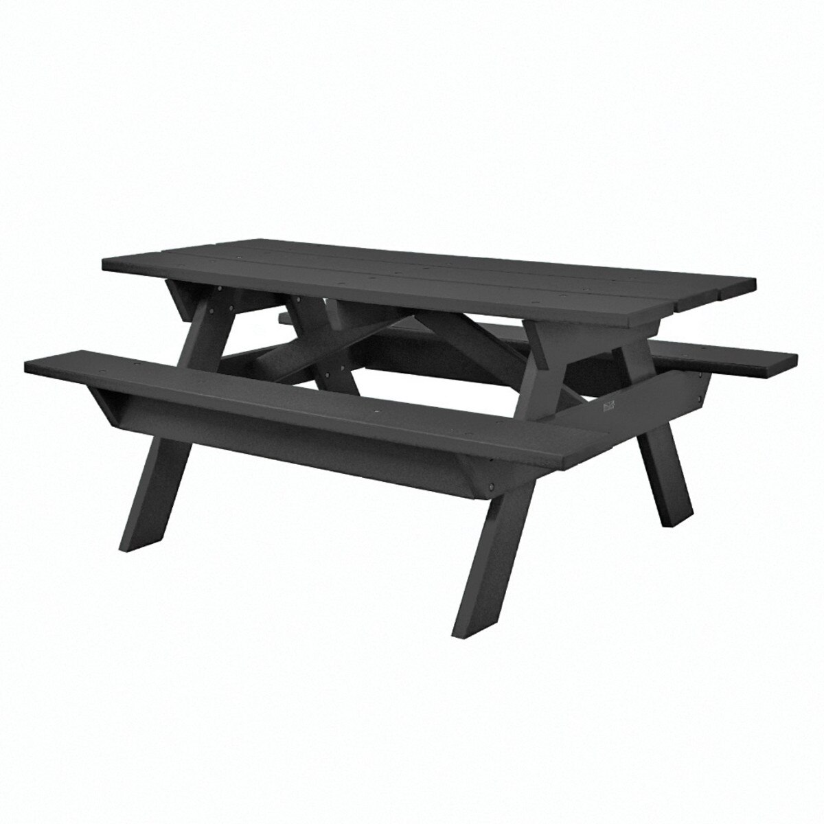 6' Rectangular Picnic Table Black