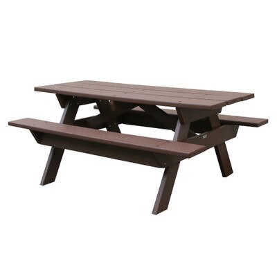 6' Rectangular Picnic Table Brown