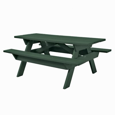 6' Rectangular Picnic Table Green