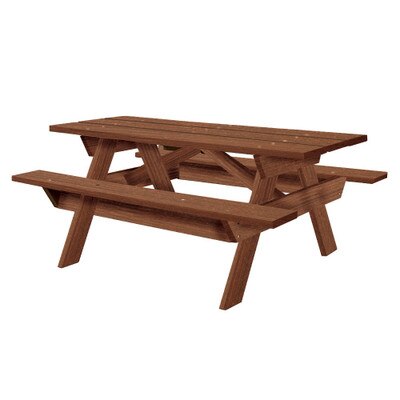 6' Rectangular Picnic Table Walnut