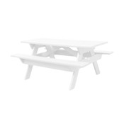 6' Rectangular Picnic Table White