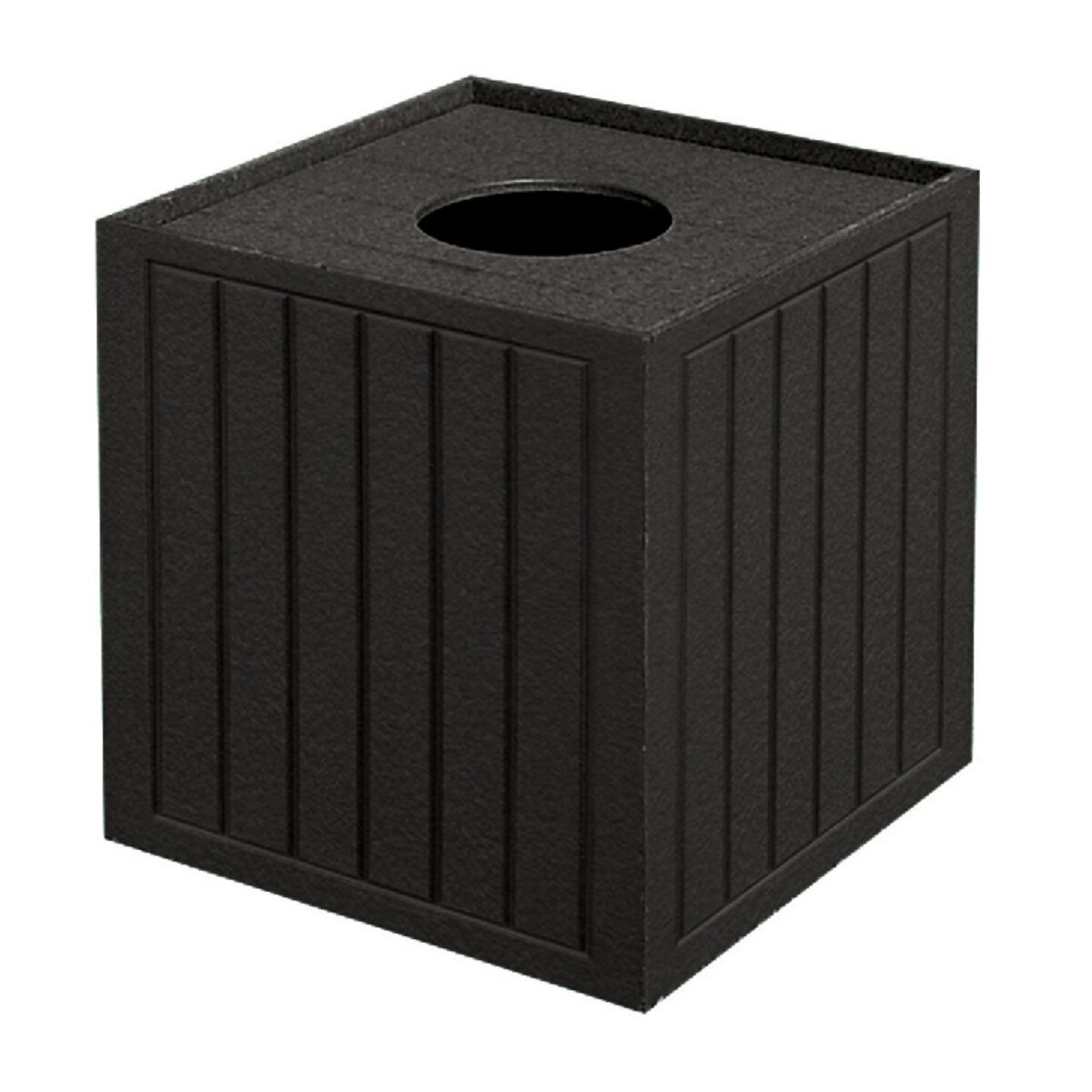 Square Pull-Top Trash Black