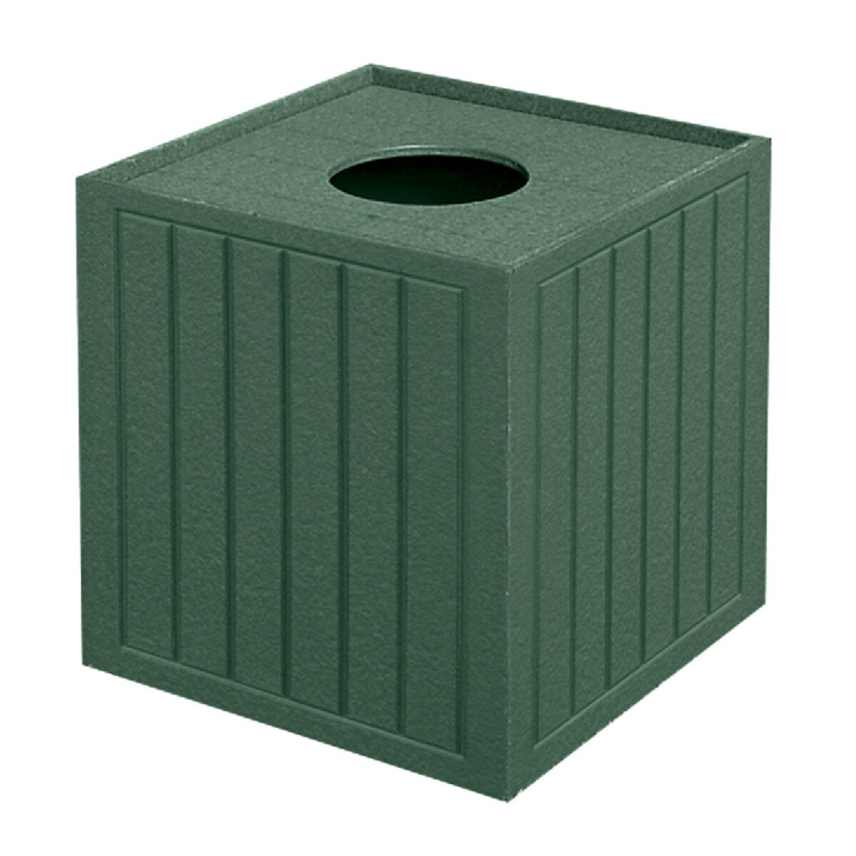 Square Pull-Top Trash Green
